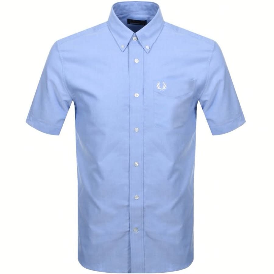 Fred Perry Oxford Short Sleeve Shirt Blue | Mainline Menswear gb
